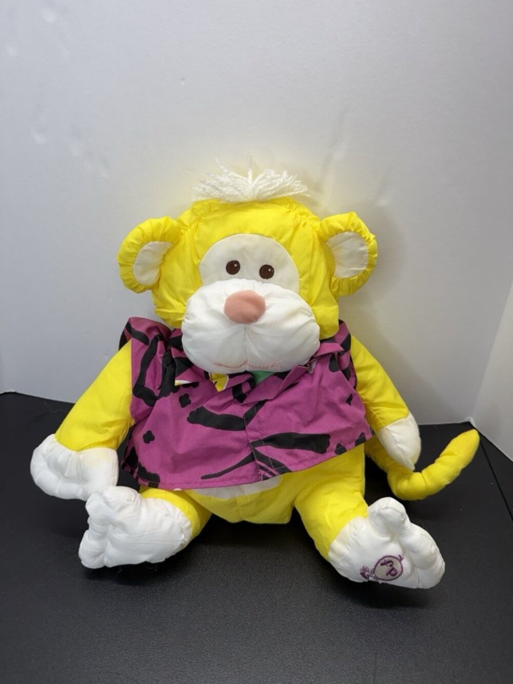 Vintage 1987 Fisher Price Puffalump Wild Thing Monkey Purple Hawaiian Shirt